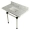 Kingston Brass 36" x 22" Carrara Marble Vanity Top with Clear Acrylic Console Legs, Carrara Marble/Matte Black KVPB3630MASQ0 - alternate 1
